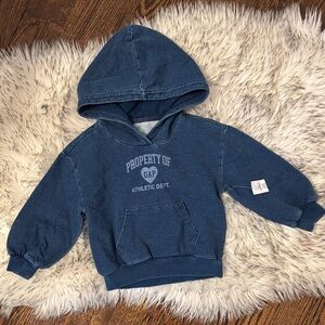 2T NWT Baby Gap 100% Cotton Denim Hoodie Sweater